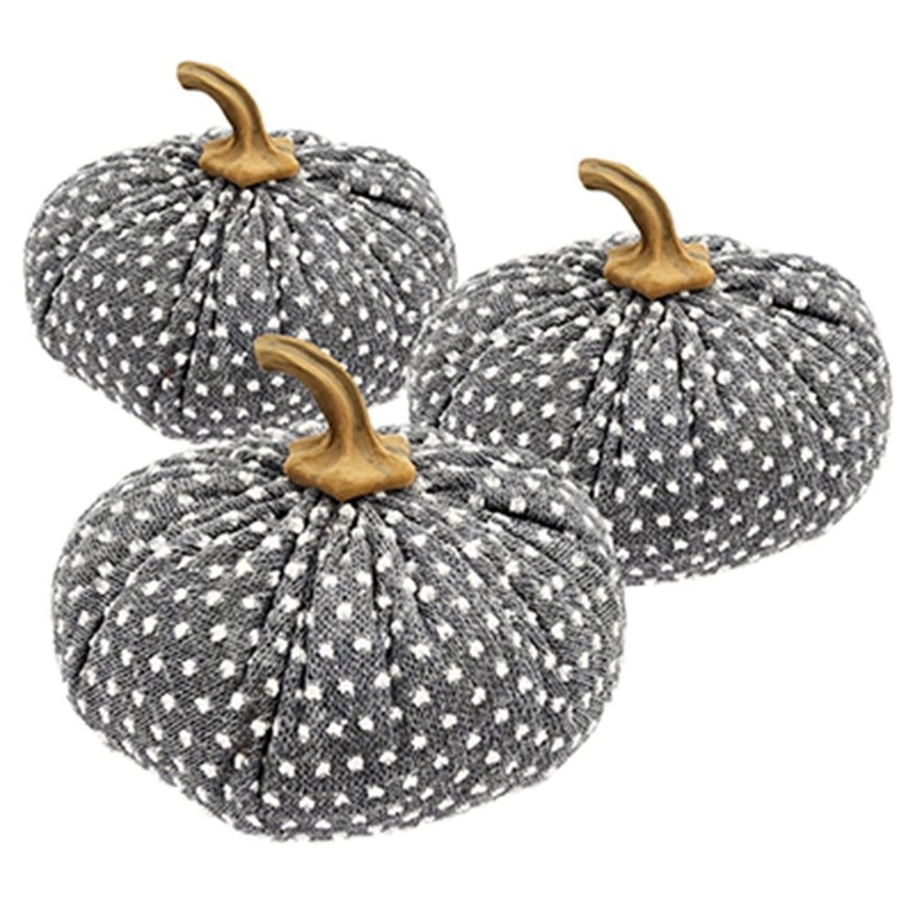 Edge Collections - Gray - Polka Dot Pumpkin Decor - 3 Set